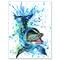 Designart - Large Blue Dolphin Watercolor - Contemporary Animal Art Canvas